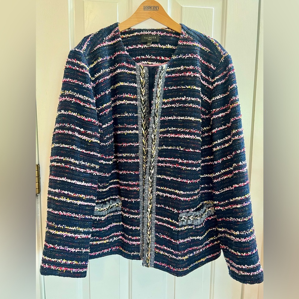 Talbots Tweed Fringe Blazer/ Jacket